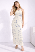 Celestial Muse Side-Slit Maxi Dress – Ivory